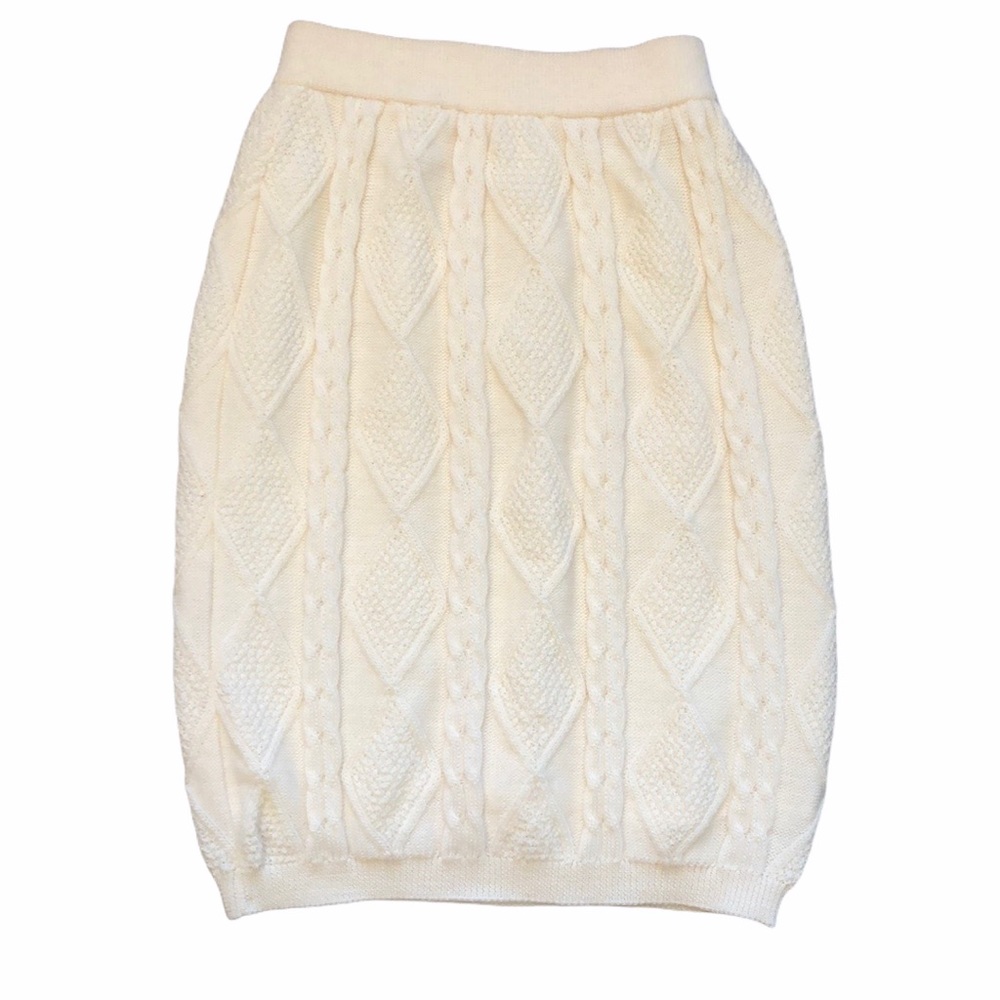 Miss Chloe Cream Cable Knit Lined Skirt